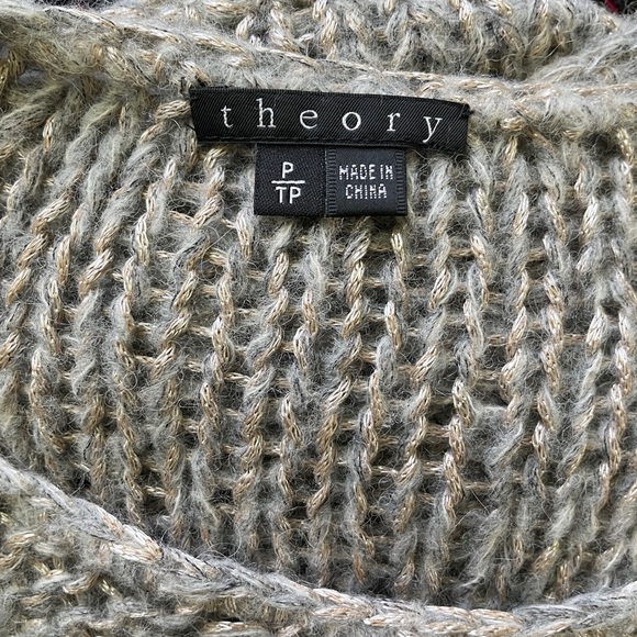 Theory Wool And Angora Blend Wide Bat Sleeves Knitted Sweater Size Small - Picture 6 of 10